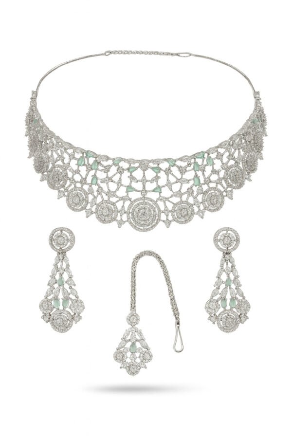 ✨ TAPASVINI - Mint Green Goli Choker Necklace Set